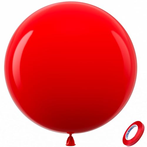 Bezente Red Giant Balloons 36 Inch 8 Pack Jumbo Red Balloon Large Round Latex Balloon for Photo Shoot Wedding Anniversary Birthday Christmas New Year Party Decorations - Image 1