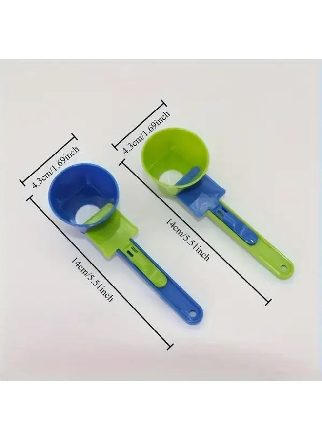 Green 2 In 1 Sliding Spoon Measuring Cup And Anti Spill Funnel For Protein Powder - Image 3