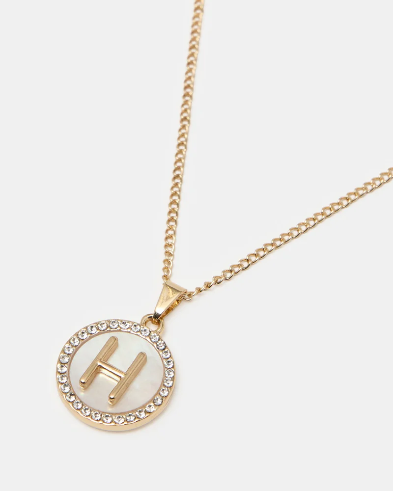 REDTAG Women Gold Letter H Necklace Set