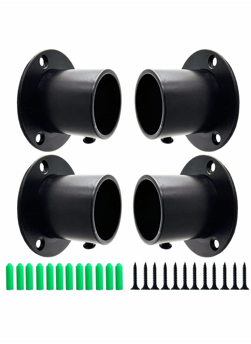 Heavy Duty Closet Pole Sockets, 4 Pack Stainless Steel Closet Rod End Supports - Image 1