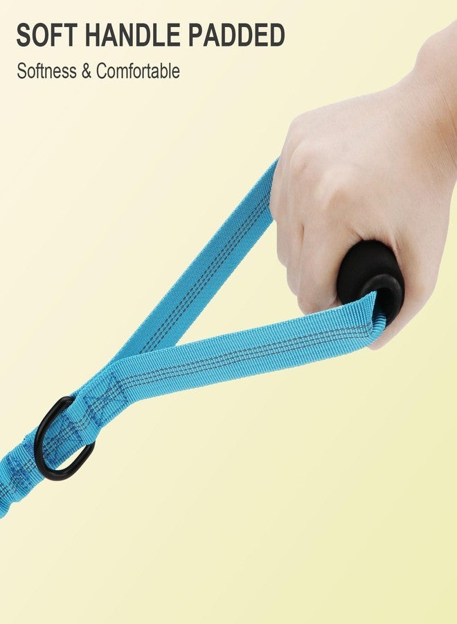 Reshiho Heavy Duty Bungee Dog Leash with Shock Absorbing & Reflective Stitching - Adjustable 4-6FT Tactical Training Leash for Strong Pullers, Dual Padded Handles for Medium/Large Dogs（Blue） - Image 4