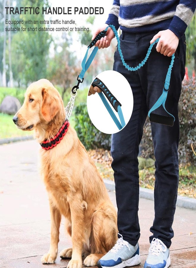 Reshiho Heavy Duty Bungee Dog Leash with Shock Absorbing & Reflective Stitching - Adjustable 4-6FT Tactical Training Leash for Strong Pullers, Dual Padded Handles for Medium/Large Dogs（Blue） - Image 5