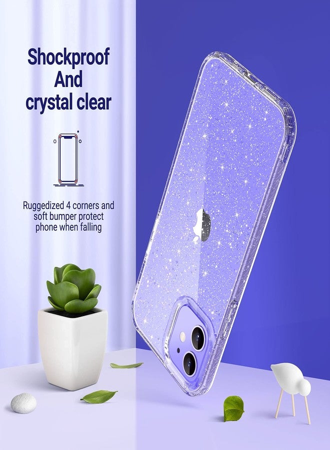 ULAK Compatible with iPhone 12 Case Clear Glitter, iPhone 12 Pro Cover Sparkle Bling Soft TPU Women Girls Shockproof Protective Phone Case Designed for iPhone 12 & iPhone 12 Pro 6.1 inch, Transparent - Image 3