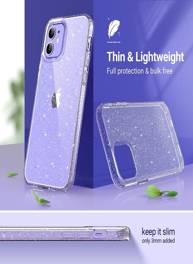 ULAK Compatible with iPhone 12 Case Clear Glitter, iPhone 12 Pro Cover Sparkle Bling Soft TPU Women Girls Shockproof Protective Phone Case Designed for iPhone 12 & iPhone 12 Pro 6.1 inch, Transparent - Image 5