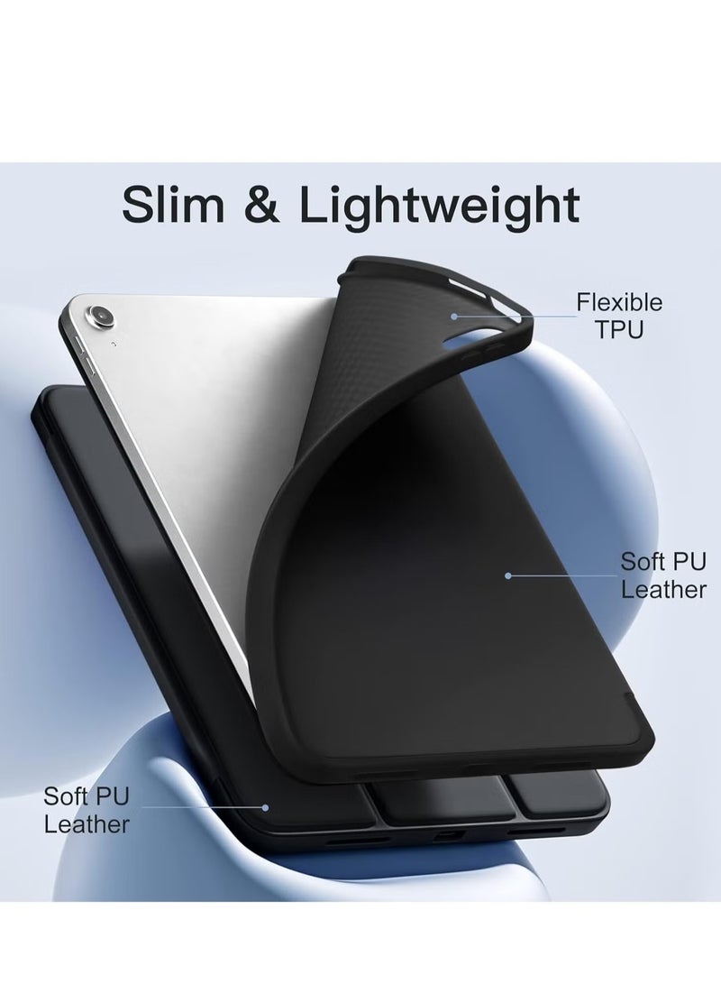 ELTRAZONE Slim Trifold Stand Case for iPad 10th Generation (10.9-Inch, 2022) | Protective Cover with Pencil Holder | Auto Sleep/Wake Function | Soft TPU Back for Shockproof Protection | Lightweight & Durable Tablet Case – Black - Image 3