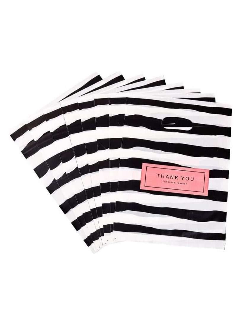100 Pcs Small Thank You Plastic Merchandise Bag, Plastic Shopping Bag Die Cut with Handle, Goods Retail, Gift Package, for Small Business 11.8" x 15.7" - Image 5