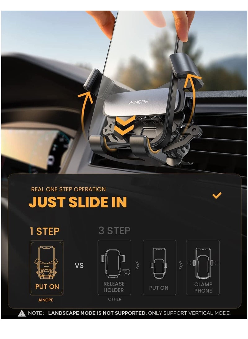 Gravity Magnetic Car Phone Holder Mobile Holder for Car Mount Air Vent with Clip Auto Lock Hands Free Car Phone Holder Magnetic fits for iPhone 15 and  All Phones