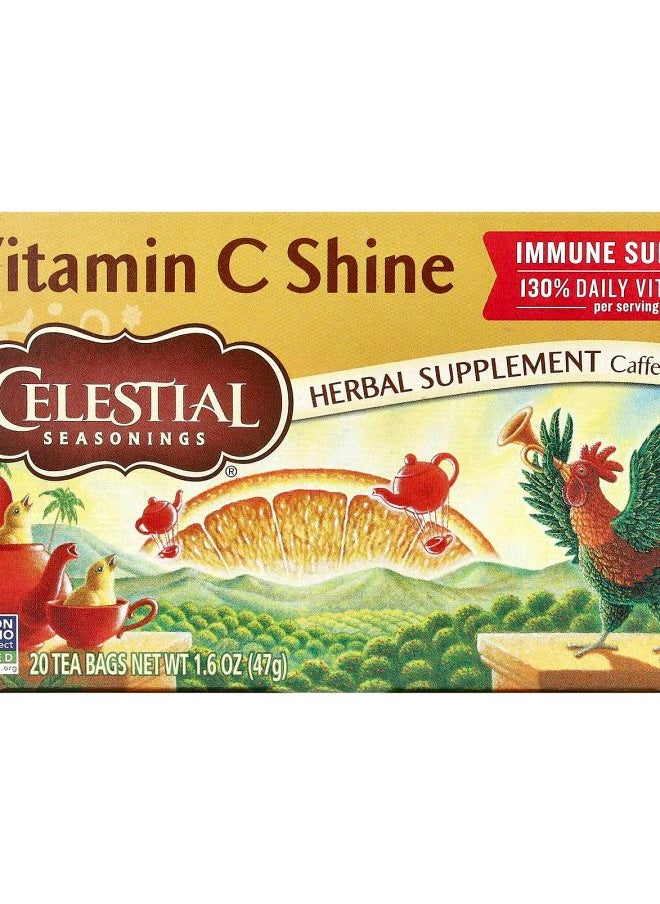 CELESTIAL SEASONINGS Vitamin C Shine Caffeine Free 20 Tea Bags 1.6 oz (47 g) 