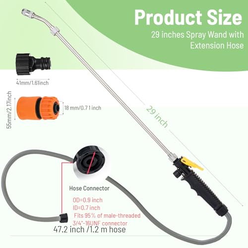 JINIOHEE 29 Inch Spray Wand Replacement Compatible with Ryobi Trigger Wand Set Include Hose Quick Connector Compatible for P2800 P2803 Sprayer Suitable for Ports with a Diameter of 07 inches - Image 3