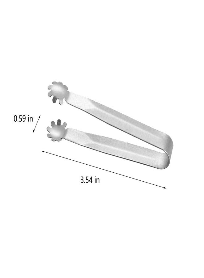 ZGGAZCA 2PCS Ice Tongs Mini 3.5" Small Metal Tong Grabber with Short Handle for Sugar Tea Tiny Cubes Buckets Bar Use Cube Tongs for Bucket Mini Serving Tools and More - Image 2