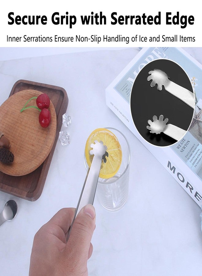 ZGGAZCA 2PCS Ice Tongs Mini 3.5" Small Metal Tong Grabber with Short Handle for Sugar Tea Tiny Cubes Buckets Bar Use Cube Tongs for Bucket Mini Serving Tools and More - Image 5