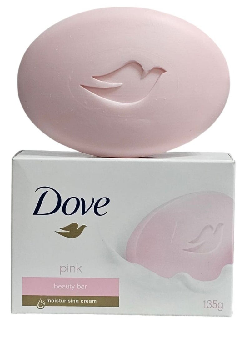 دوف صابون قالب كريم الجمال المرطب وردي 135 جم مكونة من 12 قطعة - Image 2