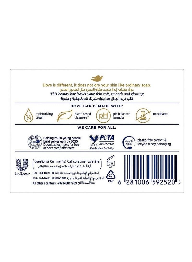 دوف صابون قالب كريم الجمال المرطب وردي 135 جم مكونة من 12 قطعة - Image 3