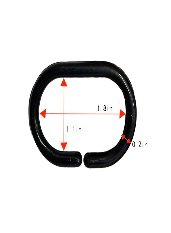 Much Hotter Plastic Shower Curtain Rings, Shower Curtain Hooks, 12 Pcs C Shaped Shower Hooks for Shower Curtain, Shower Curtain Hooks for Bathroom (Black) - Image 2