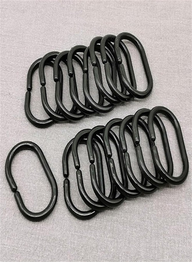 Much Hotter Plastic Shower Curtain Rings, Shower Curtain Hooks, 12 Pcs C Shaped Shower Hooks for Shower Curtain, Shower Curtain Hooks for Bathroom (Black) - Image 5