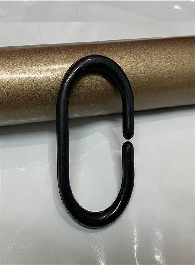 Much Hotter Plastic Shower Curtain Rings, Shower Curtain Hooks, 12 Pcs C Shaped Shower Hooks for Shower Curtain, Shower Curtain Hooks for Bathroom (Black) - Image 3