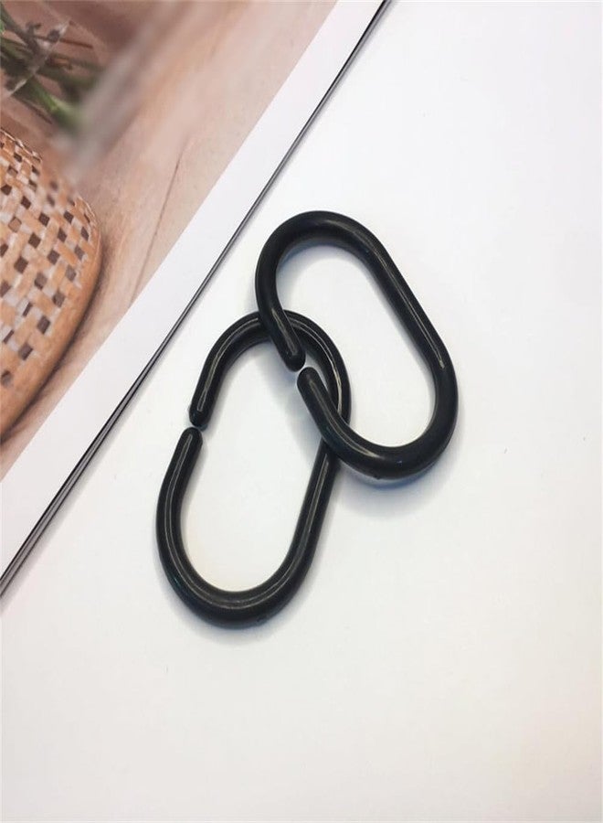 Much Hotter Plastic Shower Curtain Rings, Shower Curtain Hooks, 12 Pcs C Shaped Shower Hooks for Shower Curtain, Shower Curtain Hooks for Bathroom (Black) - Image 4