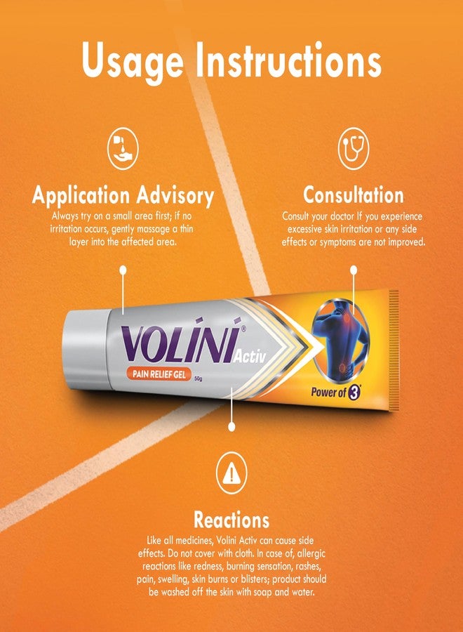 Volini Activ Pain Relief Gel Gel 50 gm (Pack of 2) - Image 4