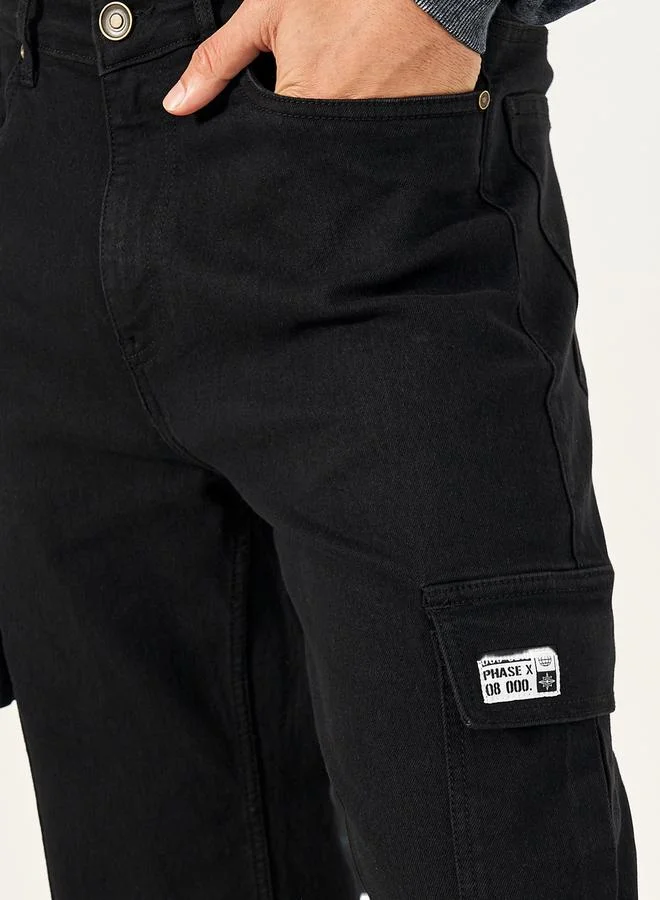 Styli Mid Rise Relaxed Fit Cargo Jeans