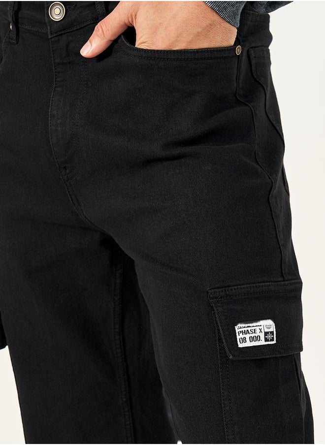 Styli Mid Rise Relaxed Fit Cargo Jeans  - Image 3
