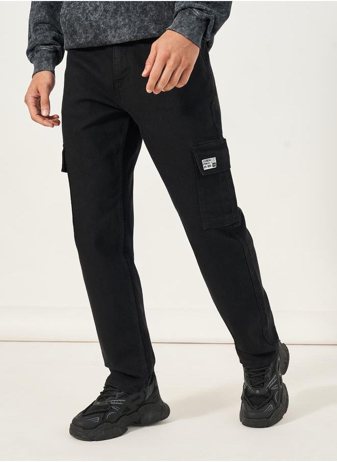 Styli Mid Rise Relaxed Fit Cargo Jeans  - Image 1