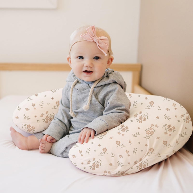 Konssy 2 Pack Nursing Pillow Covers, Soft and Comfortable Nursing Cover for Breastfeeding Pillows, Pillow Slipcover for Baby Girls Boys Newborn(Brown, Blossom) - Image 3