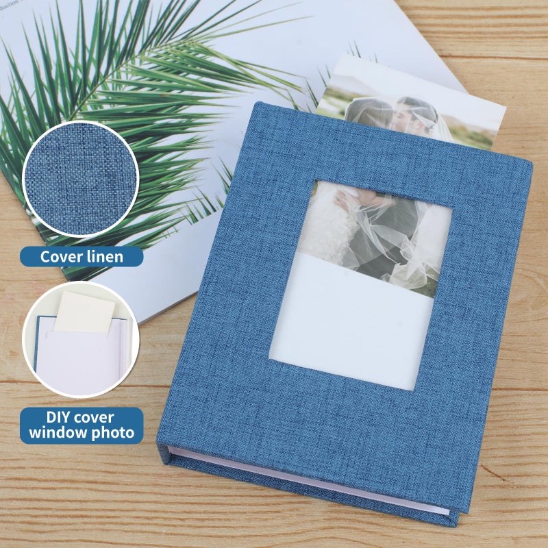 vivinin 2 Pack Photo Album 4x6, Linen Cover Photo Book, Small Photo Album Book for 36 Pockets Hold 72 Pictures, Picture Book for Photos Family Anniversaries Baby Vacationsï¼ˆBlueï¼‰ - Image 3