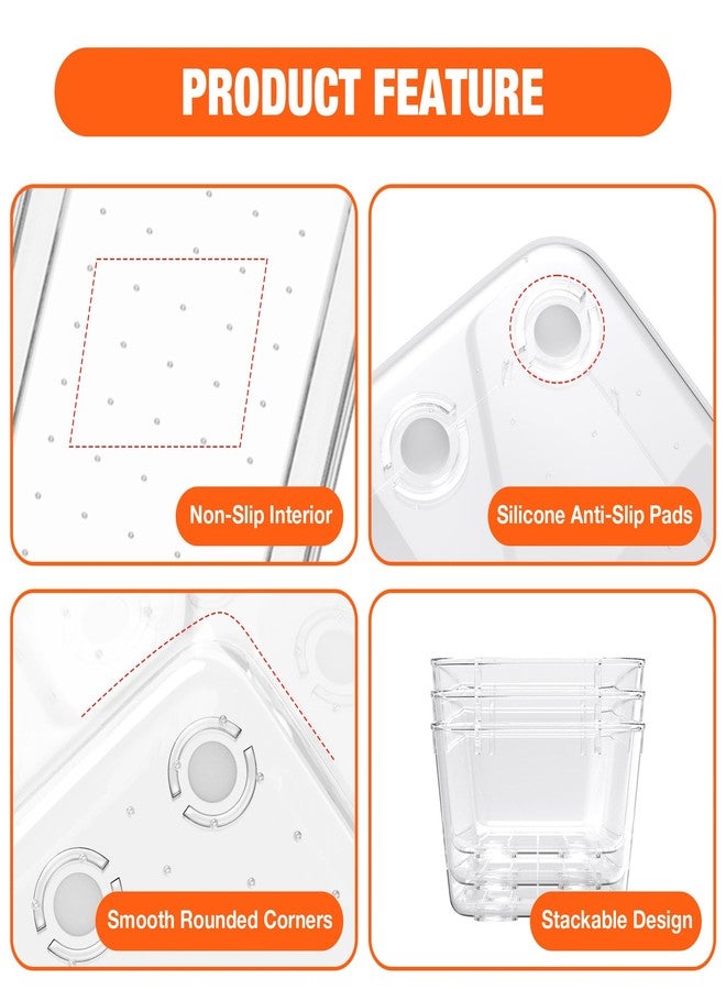 ValueMax 9 PCS Clear Plastic Drawer Organizers Set with Non-Slip Pads, 3 Sizes Desk Drawer Organizer for Vanity, Kitchen, Bathroom and Office - Image 3