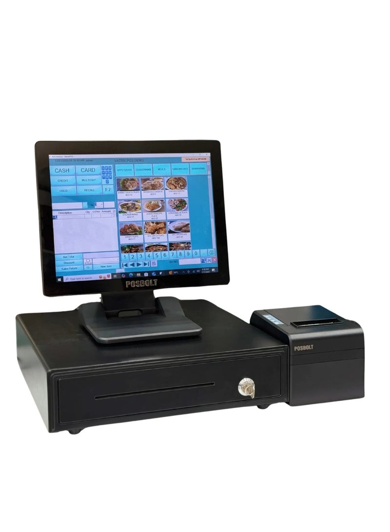 بوسبورت نظام نقاط البيع للمطاعم POSBOLT مع البرنامج (i5، 8 جيجابايت رام، 256 SSD، شاشة لمس 15 بوصة) - Image 3