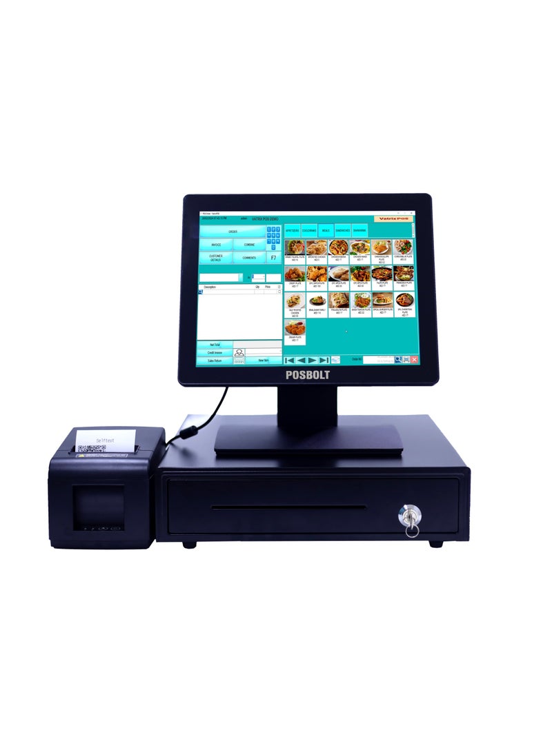بوسبورت نظام نقاط البيع للمطاعم POSBOLT مع البرنامج (i5، 8 جيجابايت رام، 256 SSD، شاشة لمس 15 بوصة) - Image 1