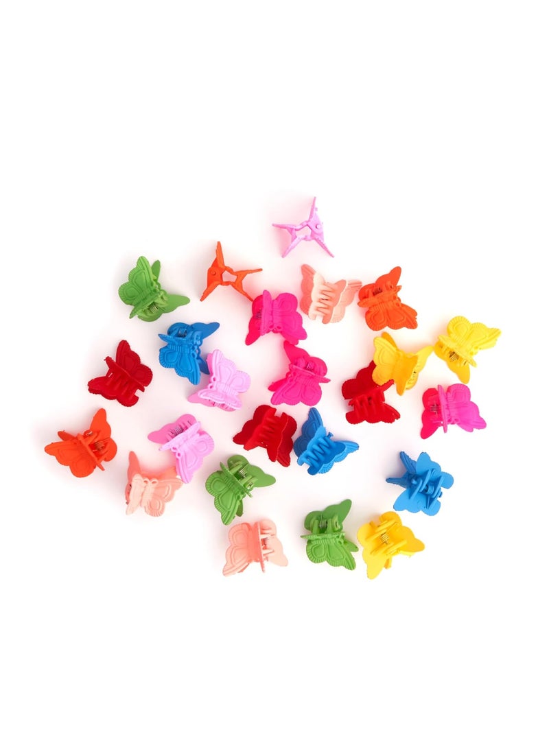 Red by Kiss - RED by Kiss 24 Pieces Kids Barrettes Self Hinge Plastic Hair Clips for Girls Toddler Kids Baby 80s 90s Cute Colorful Cartoon Design Hair Pin Hair Accessories Butterfly Matte - Image 1