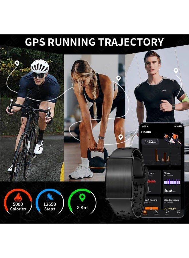 LIGE Lightweight Men's Smart Fitness Tracker with Small Display Screen,Ultra Long Stand By Time,Multifunctional Data Analysis 1 ATM Waterproof with Black Dual Replaceable Wristbands Support Arabic - Image 4