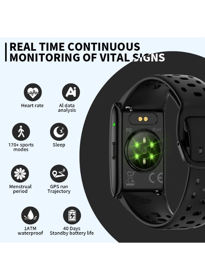 LIGE Lightweight Men's Smart Fitness Tracker with Small Display Screen,Ultra Long Stand By Time,Multifunctional Data Analysis 1 ATM Waterproof with Black Dual Replaceable Wristbands Support Arabic - Image 2