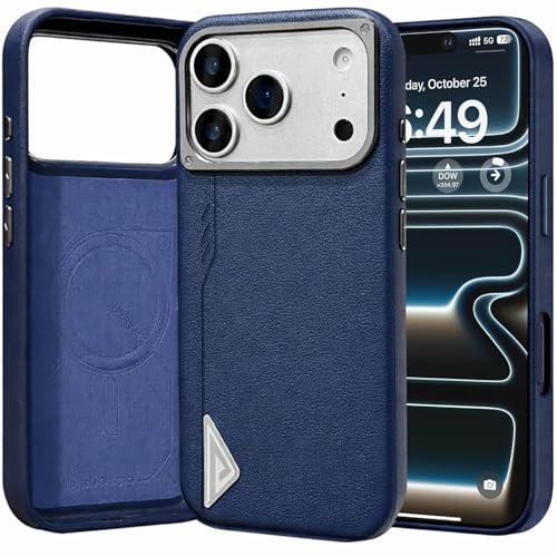 VONZEE Hybrid Shockproof Back Cover Case Compatible with iPhone 17 Pro Max 6.9'', TPU+ Polycarbonate Transparent Anti-Yellow Non-Slip Full-Body Protection Back Phone Case - Blue - Image 1