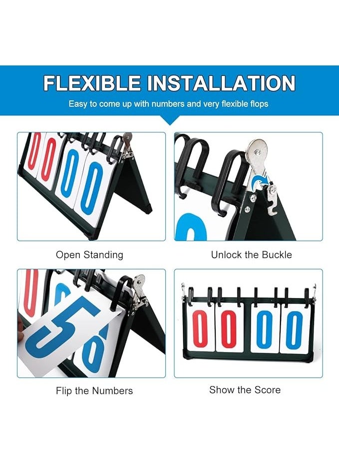 DUNISO 4-Position Portable Metal Desktop Scoreboard Flipper, Volleyball, Basketball, Table Tennis, Football And Other Sports Scoreboards, Suitable For Various Competitions - Image 3