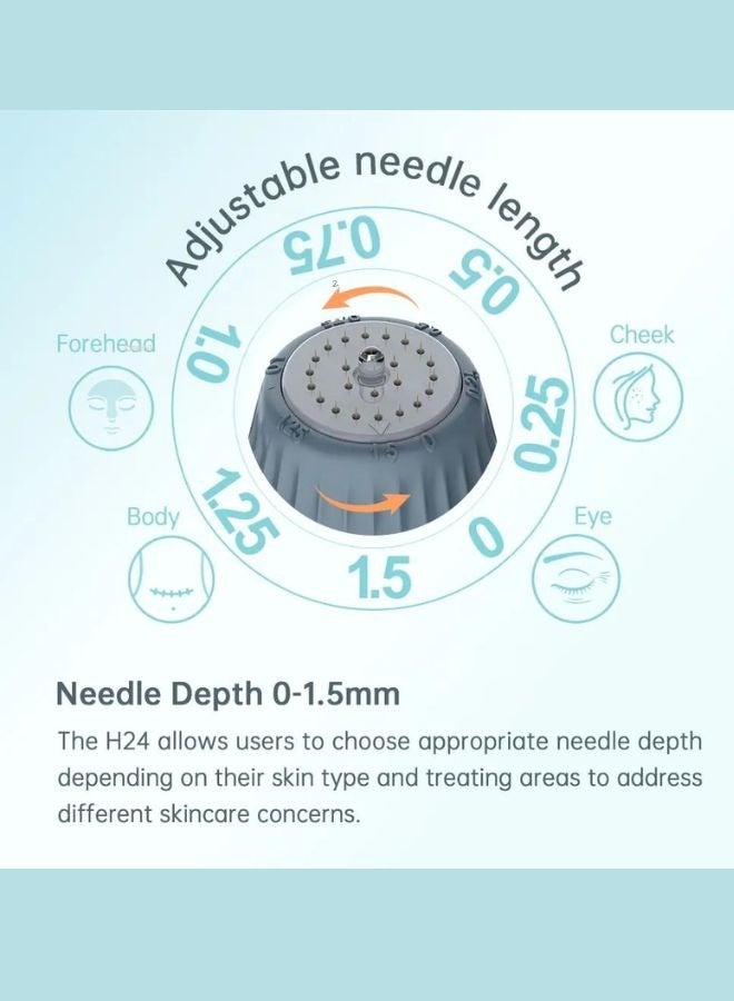 بيو نيدل Home Use Dr. Pen Derma Stamp Adjustable 0-1.5mm H24 Bio Needle for Skin Rejuvenation u0026 0.5mm for Men's Beard Growth - Image 4