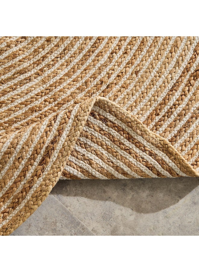 Home Box سجادة جوت مصنوعة يدويًا - لون طبيعي، 90 سم - Image 4