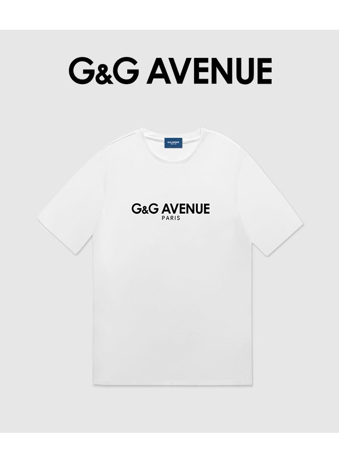 G&G AVENUE Men's Oversized cotton washed solid color T-shirt  fitting men's and women's universal short sleeved fashionable hip-hop 1/2 sleeve round neck T-shirt Heavy cotton fabric Men's  - Image 2