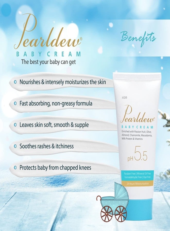 Pearldew Baby Cream (50 gm) With Calendula, Almond, Aloe, Chamomile, Grape Seed Oil, Macadamia Oil, Milk Protein, Olive Oil, Passion Fruit & Shea Butter | Paraben Free (Pack of 2) - Image 5
