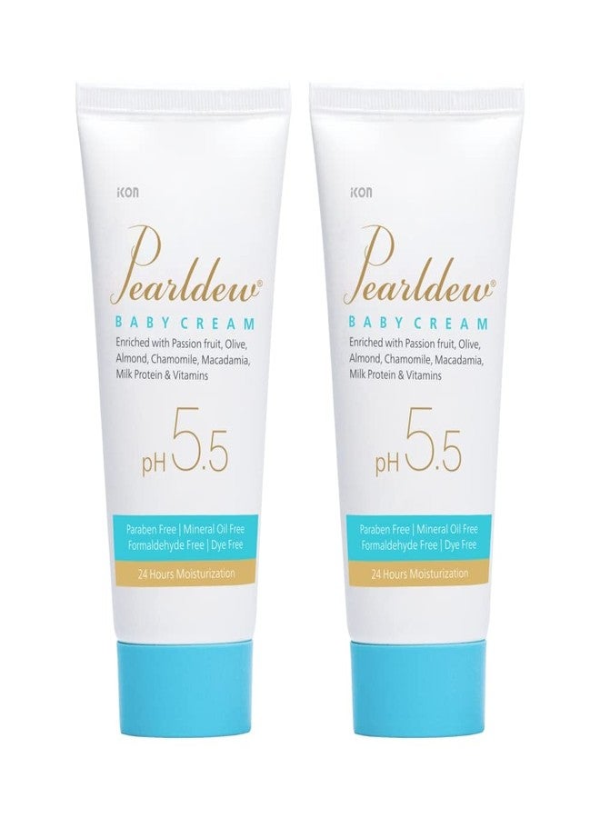 Pearldew Baby Cream (50 gm) With Calendula, Almond, Aloe, Chamomile, Grape Seed Oil, Macadamia Oil, Milk Protein, Olive Oil, Passion Fruit & Shea Butter | Paraben Free (Pack of 2) - Image 1