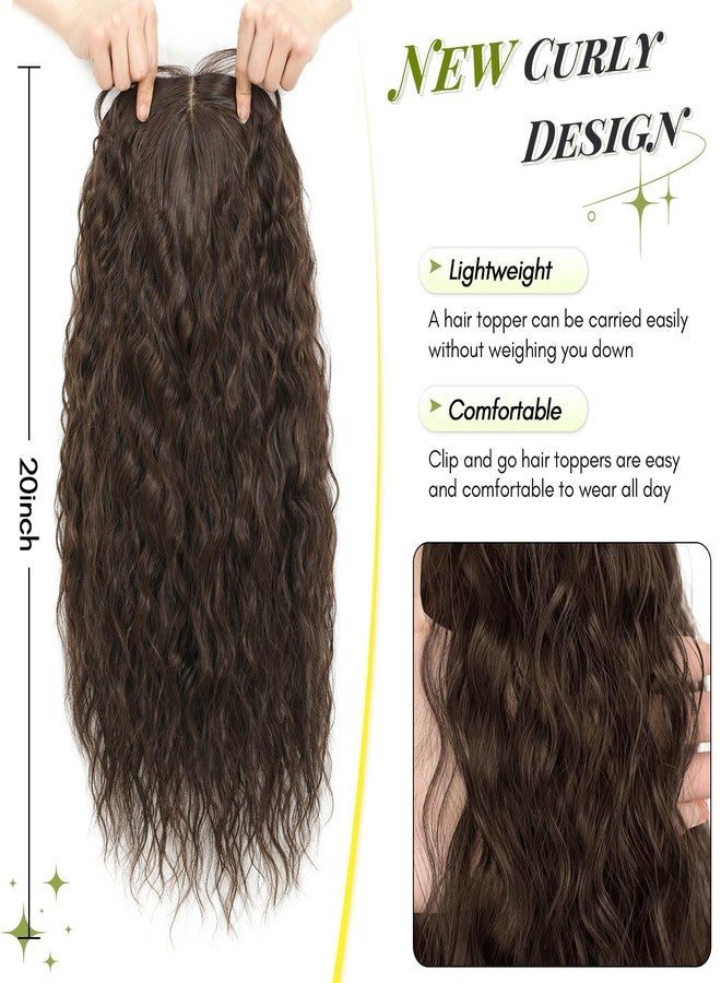 UDU Natural Curly Hair Topper for Women-20inch Lightweight & Breathable Topper Hair Pieces for Thinning Hair, Heat Resistant Fiber Wiglet with Lace Edge to Blending well, Perfect for Daily Use & Styling - Image 4