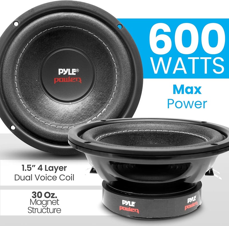 Pyle (15cm, 100 Watts, 2.5cm Single Voice coil 4-ohm) - PLPW6D 17cm 600 Watt Dual Voice Coil 4 Ohm Subwoofer - Image 3