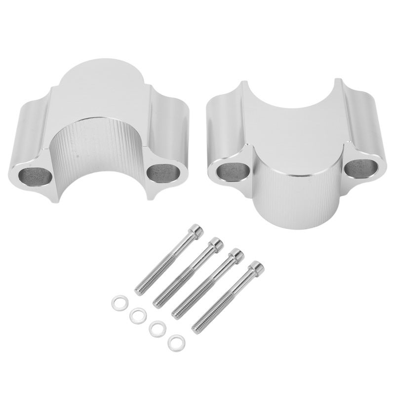 Motorcycle Handlebar Riser Clamp: Silver Aluminum Alloy - Comfortable Upright Riding Position Reduce Fatigue Handlebar Mount Clamp for WR250F WR400F WR426F 2015-2017 Off Road Dirt Bike - Image 1