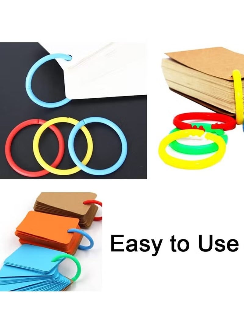 150pcs Loose Leaf Binder Rings, Plastic Binder Rings Colorful Book Loose Leaf Binder Rings Plastic Book Rings for Scrapbook Notebook Keychain  Random color - Image 2