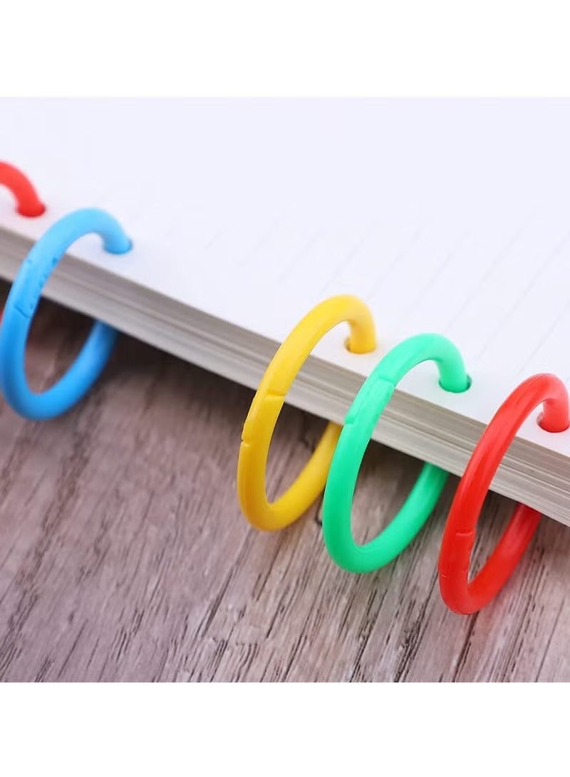 150pcs Loose Leaf Binder Rings, Plastic Binder Rings Colorful Book Loose Leaf Binder Rings Plastic Book Rings for Scrapbook Notebook Keychain  Random color - Image 4