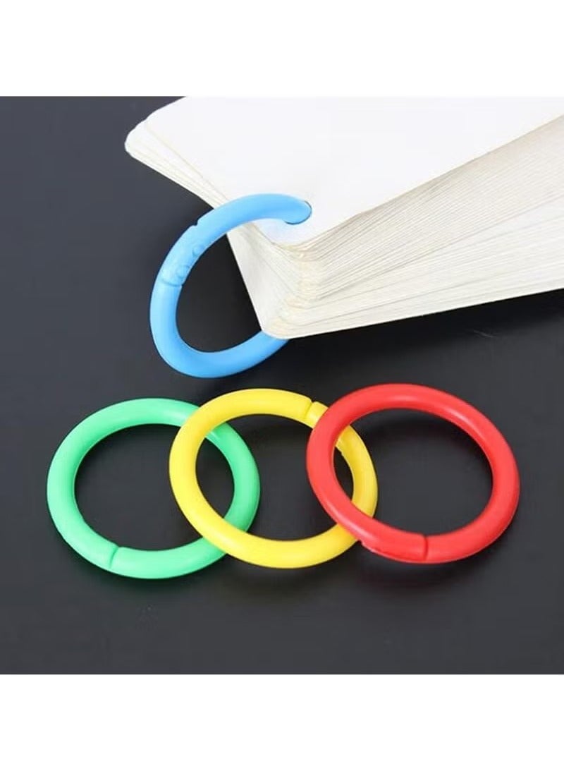 150pcs Loose Leaf Binder Rings, Plastic Binder Rings Colorful Book Loose Leaf Binder Rings Plastic Book Rings for Scrapbook Notebook Keychain  Random color - Image 3