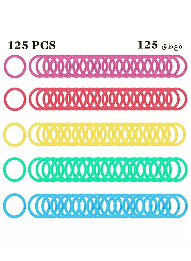 150pcs Loose Leaf Binder Rings, Plastic Binder Rings Colorful Book Loose Leaf Binder Rings Plastic Book Rings for Scrapbook Notebook Keychain  Random color - Image 1