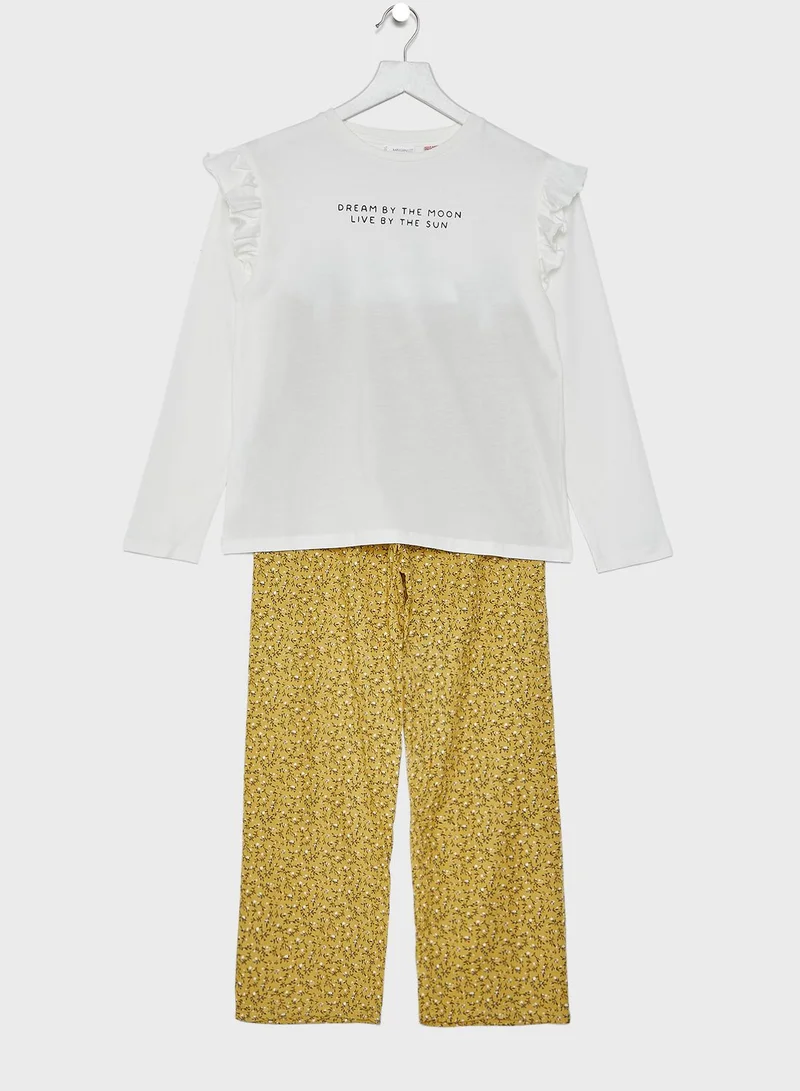 MANGO Kids Slogan Pyjama Set