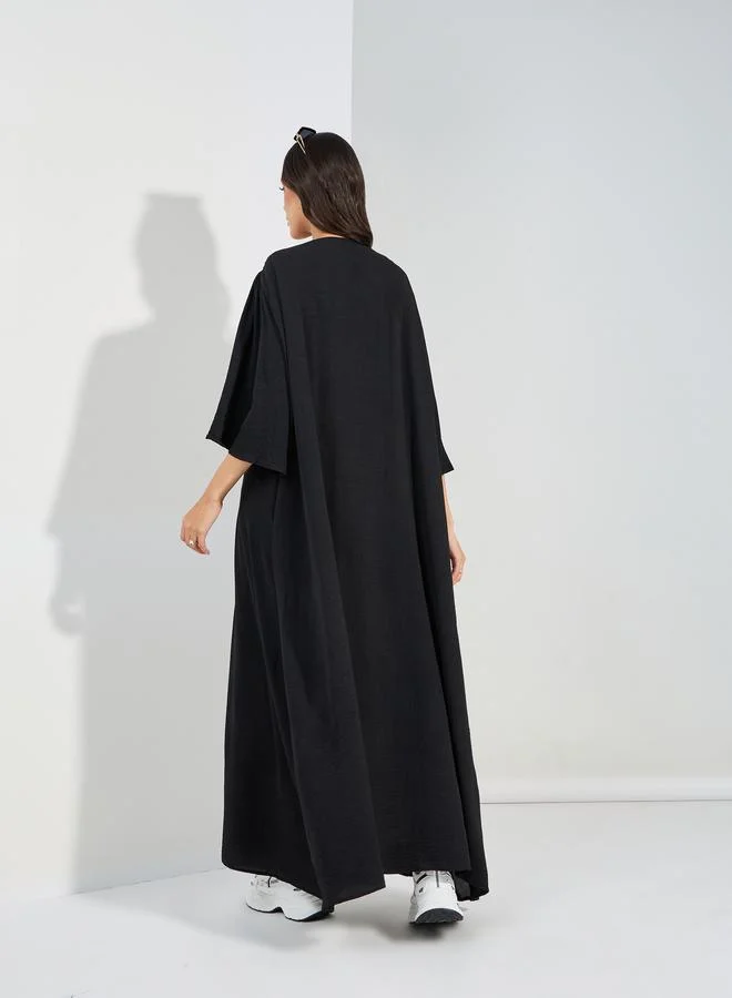 Styli Oversized Maxi Kimono with Wide Sleeves
