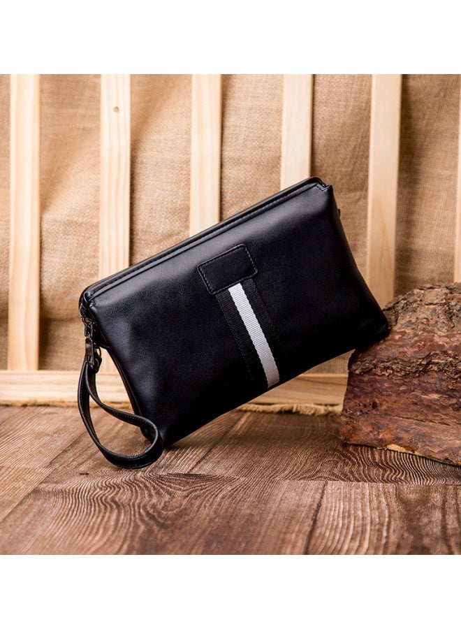 SHABILI Men's Business Casual Clutch Bag, Large-capacity Handbag Wallet Card Holder Coin Purse Passport Bag Phone Bag, Portable Gentleman Style Tote Bag Briefcase President Bag Gents Bag - Image 1